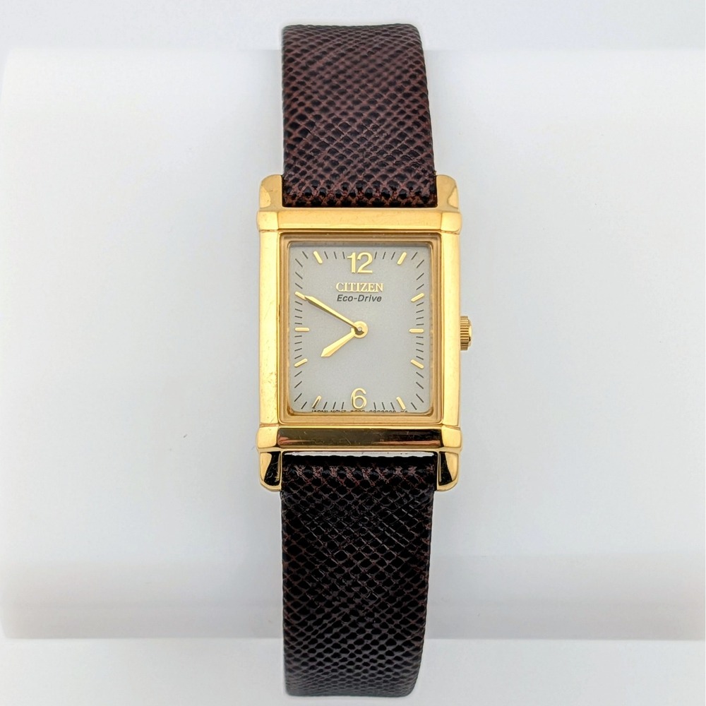Citizen Eco-Drive B023-S071011 Gold Tone Rectangle Women's Watch New Capacitor